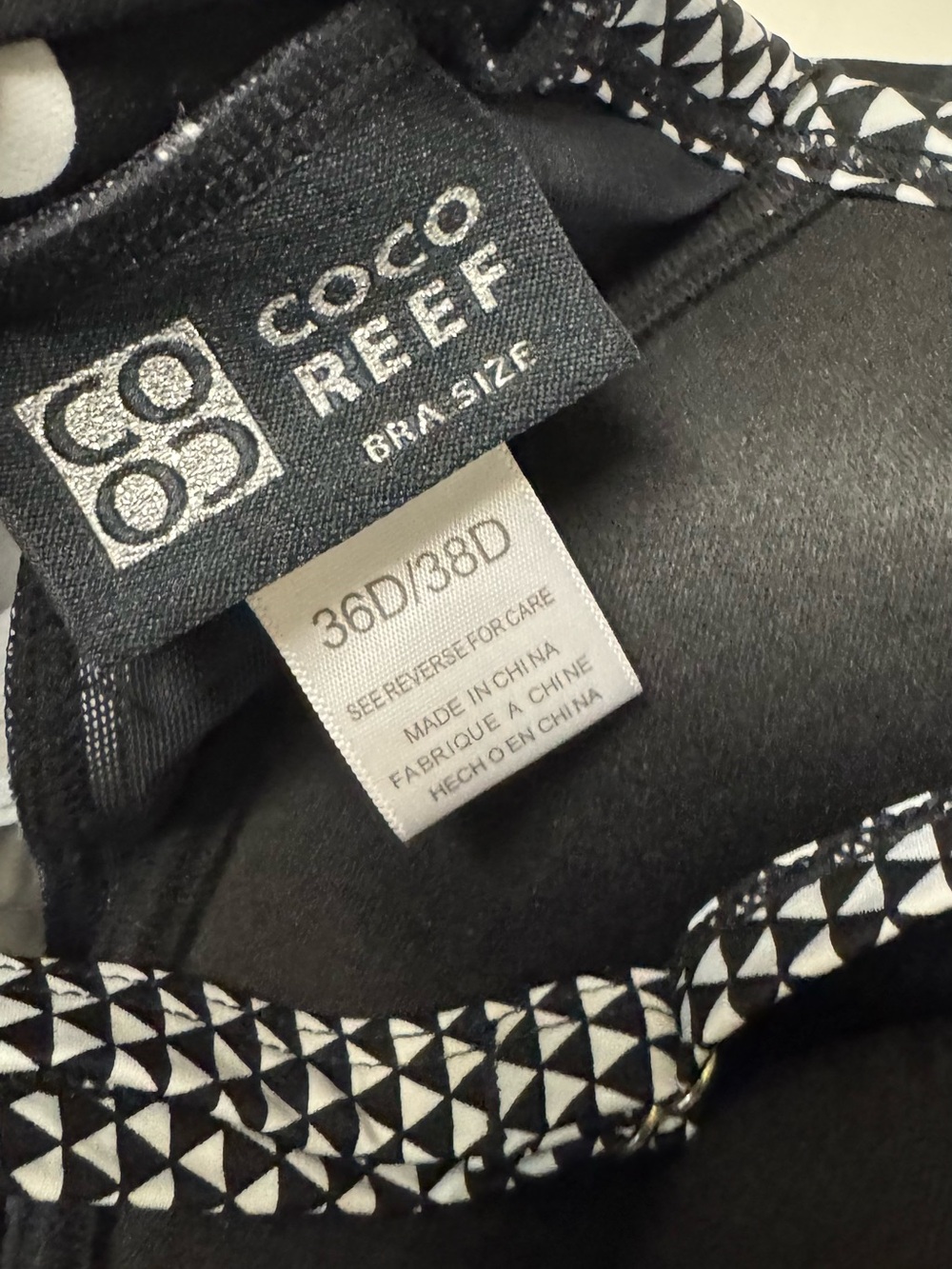 Coco Reef Black and White Polka Dot Camisole Swim Top Tankini size 36D-38D - Picture 2 of 4
